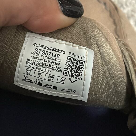 SPERRY Top-Sider memory foam women’s size 9.5 slip on tan gold glitter accents - Picture 9 of 11